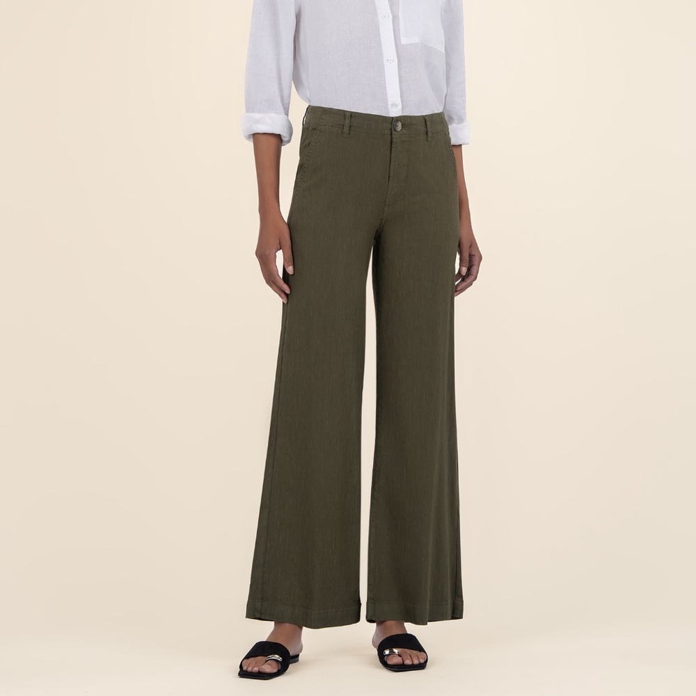 Kut from the Kloth Meg Linen Wide Leg Size 1616 / Forest